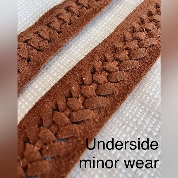 Vintage 100% Leather Statement Buckle Silver Rhinestone Boho Western 90s - Picture 14 of 15